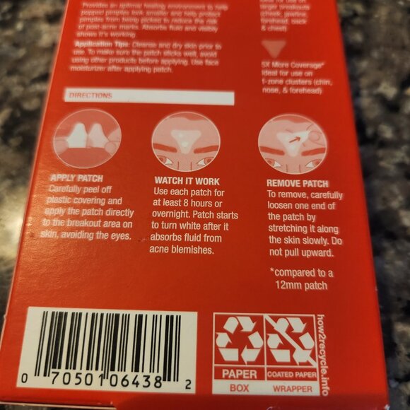 TWO Neutrogena Stubborn Acne Pimple Patches 2 sizes 10pk NEW DISCOUNTED SHIPPING - Picture 4 of 7